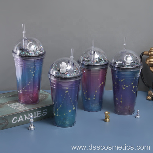 Double Constellation Creative Cup with straw